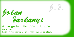 jolan harkanyi business card